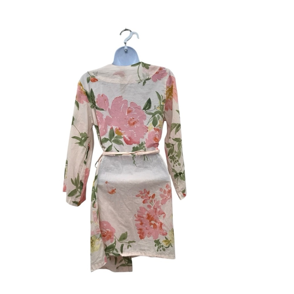 Plum Pretty Sugar Womens XS Pink Floral Wrap Around Robe - Picture 3 of 7
